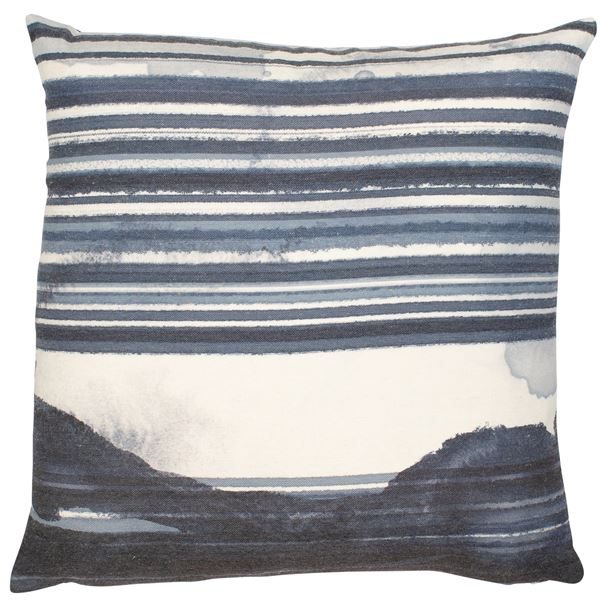 Tie-Dye blue print faux linen Cushion