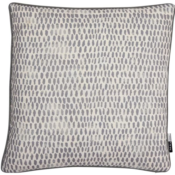 Raindrops Grey Faux Linen Cushion