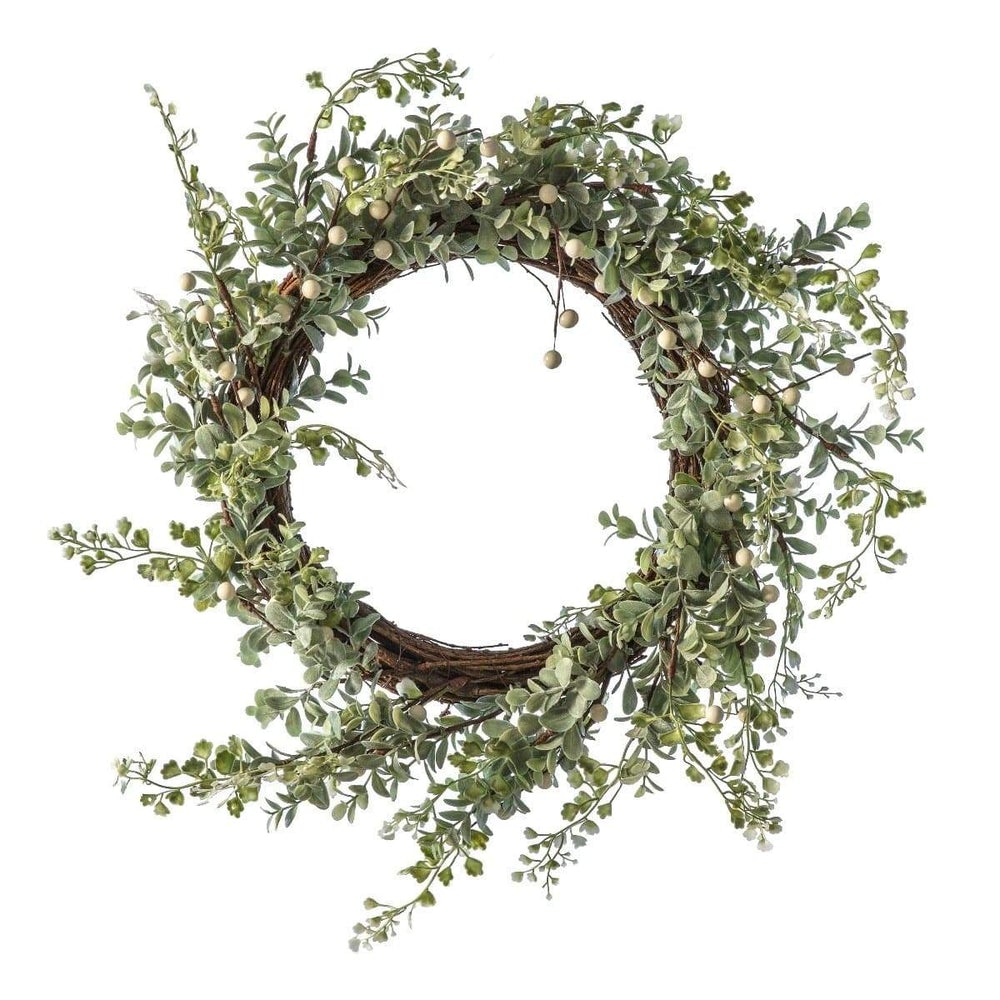 Leaves & Berry Faux Christmas Wreath