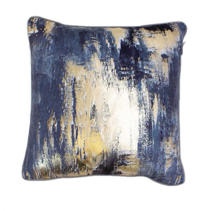 Idyllic - Striking Blue & Gold Foil Cushion